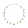 Silver And Gold Hammered Disc Necklace