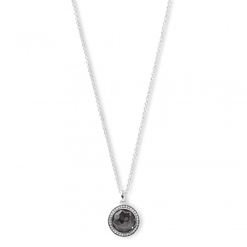 Mini Pendant Necklace In Sterling Silver With Diamonds