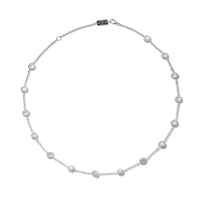Silver Mother Of Pearl Lollipop Necklace