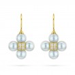 Gold Sequence Pearl Drop Earrings