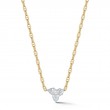 Gold And Diamond Three Stone Poppy Pendant Necklace