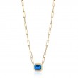 Gold And London Blue Topaz Pendant Necklace