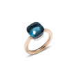 Gold And London Blue Topaz Nudo Classic Ring