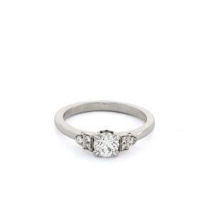 Roslyn Collection Platinum Engagement Mounting With Vintage-Style Diamond Side Panels