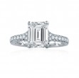 Platinum Art Deco Style Engagement Ring Mounting