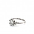 Roslyn Collection Platinum Octagonal Halo With Diamond Floral Sides Engagement Mounting
