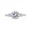 Roslyn Collection Platinum Diagon Three Stone Engagement Ring Mounting