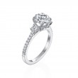 Roslyn Collection Platinum Diagon Three Stone Engagement Ring Mounting
