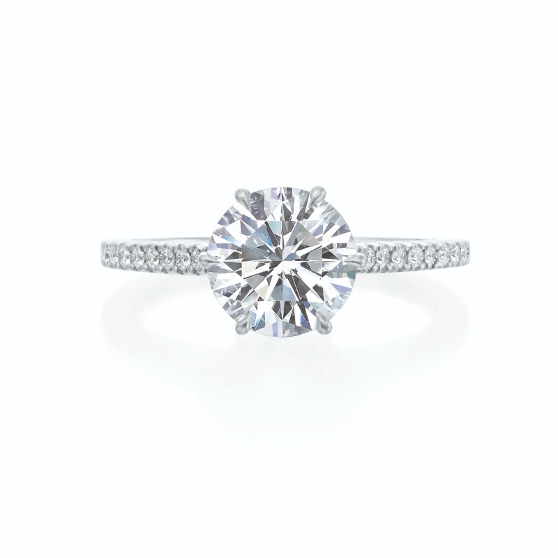 Roslyn Collection Platinum Petal Half-Way Diamond Engagement Ring Mounting