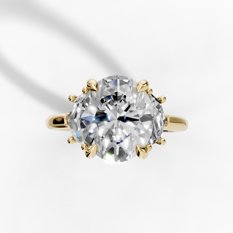 3 Stone Ring with Shield Sides