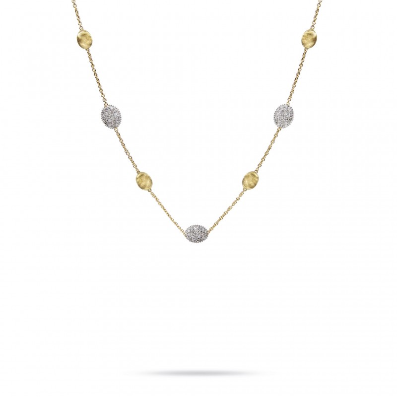 Yellow Gold Short Necklace With Diamonds