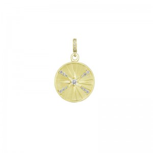 Gold And Diamond Star Medallion Charm