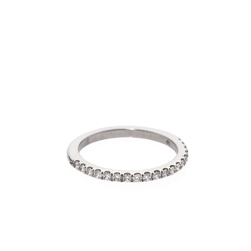 Platinum Micro-PavÃ© Halfway Eternity Band