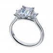 Platinum and Diamond Three Stone Engagement Ring Mounting