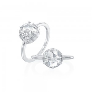 Roslyn Collection Rose Cut Classic Solitaire Engagement Ring