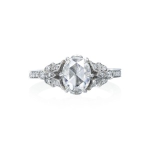 Roslyn Collection Platinum And Diamond Three Leaf Engagement Ring