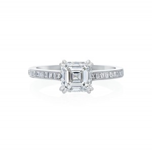 Roslyn Collection Platinum And Diamond Channel Set Engagement Ring