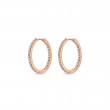 Gold and Diamond Oval Hoop Earrings