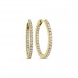 Gold and Diamond Oval Hoop Earrings
