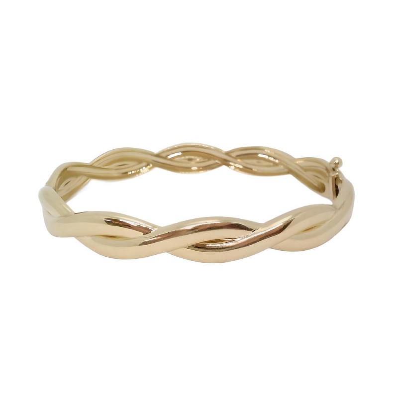 Gold Woven Bangle Bracelet