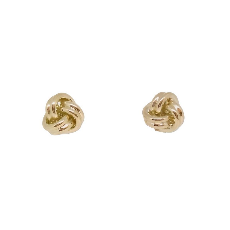 Gold Double Knot Stud Earrings