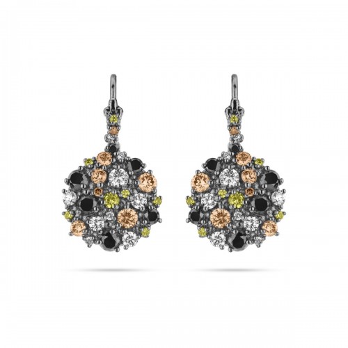 BLACK GOLD CONFETTI PAVE DIAMOND DROP EARRINGS