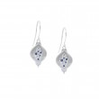 Silver Sapphire and Diamond Rain Drop Earings