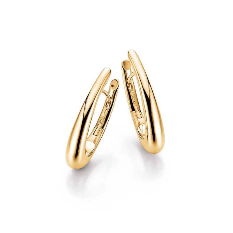 Gold Tapered Hoop Earrings