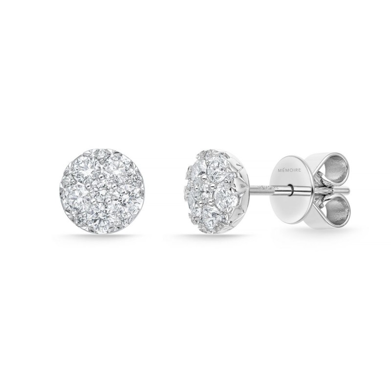 Gold and Diamond Small Harmony Cluster Stud Earrings