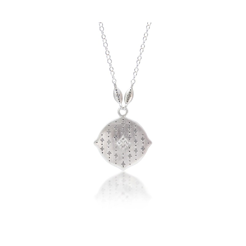Silver and Diamond Sky Pendant Necklace