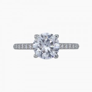 Platinum And Micro Pave Engagement Ring Mounting