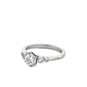 Roslyn Collection Platinum Hexagonal Set Engagement Ring Mounting