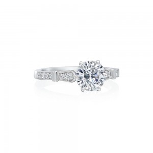Roslyn Collection Platinum And Diamond Milgrain Engagement Mounting