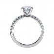 Pave Halfway Solitaire Engagement Ring Mounting