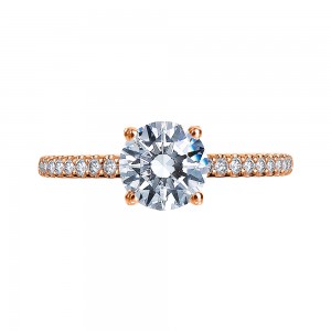 Rose Gold And Micro Pave Engagement Ring Mounting