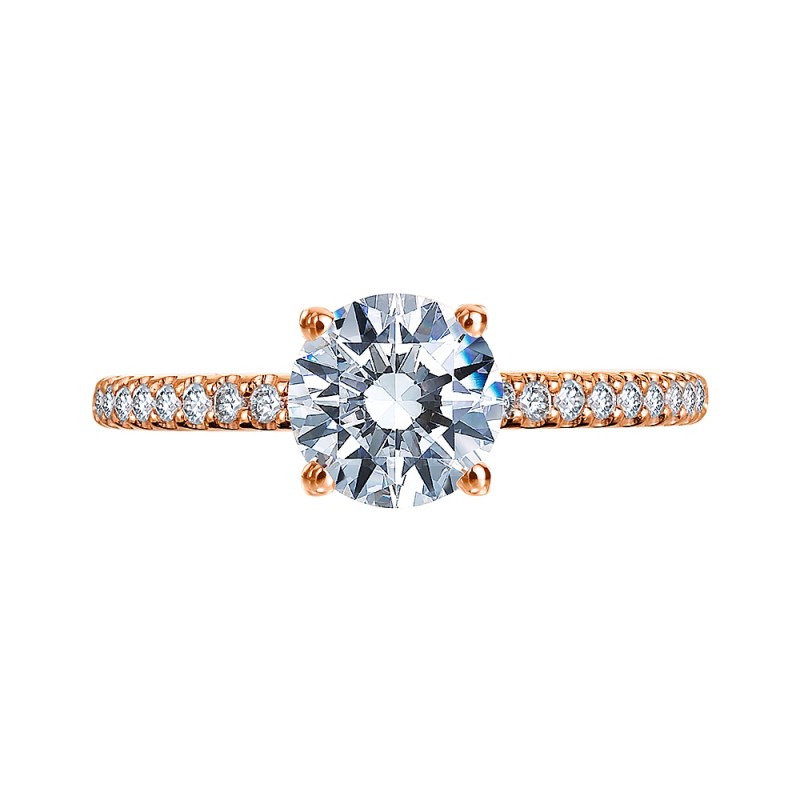 Rose Gold And Micro Pave Engagement Ring Mounting