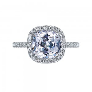 Platinum And Diamond Halo Engagement Ring Mounting