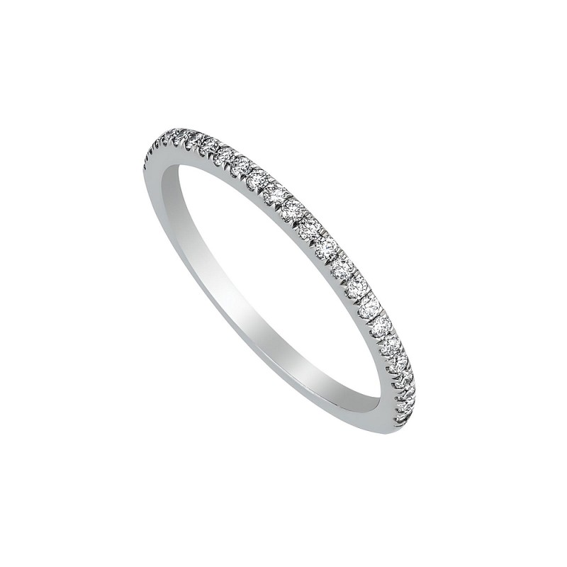 Platinum and Diamond Micro Pave Set Halfway Eternity Wedding Band