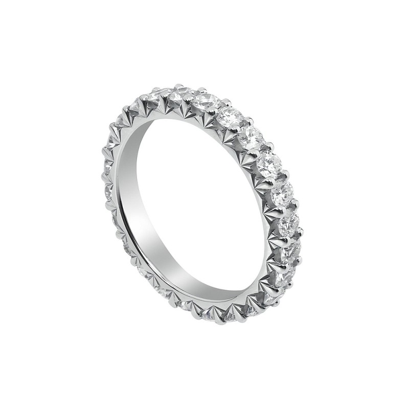 Platinum and Diamond Royal Prong Eternity Wedding Band