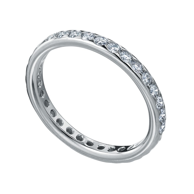 Platinum Smooth Set Diamond Eternity Band