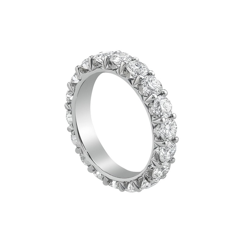 Platinum and Diamond Royal Prong Eternity Wedding Band