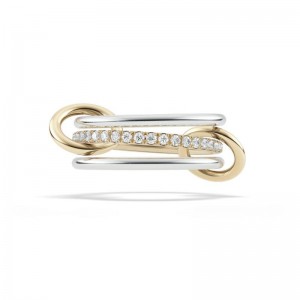 Yellow Gold And White Gold Sonny Diamond Band 3-Links Ring