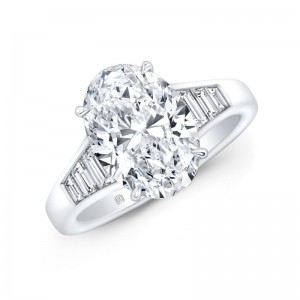 Platinum Oval Cut Diamond Ring