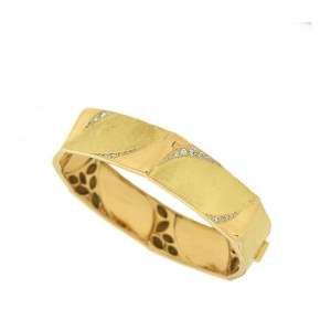 Gold And Diamond Dune Bangle Bracelet