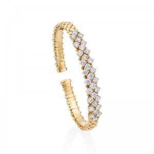 Gold And Diamond Cuff Bracelet