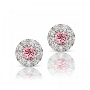 Platinum And Gold Pink Diamond Earrings