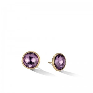 Gold And Amethyst Jaipur Large Stud Earring