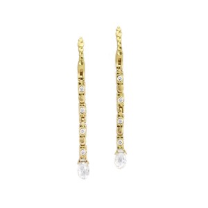 Gold And Diamond Sticks And Stones Earrings
