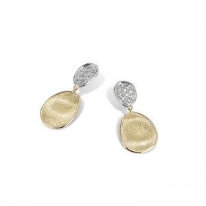 Gold And Diamond Lunaria Petite Double Drop Earrings