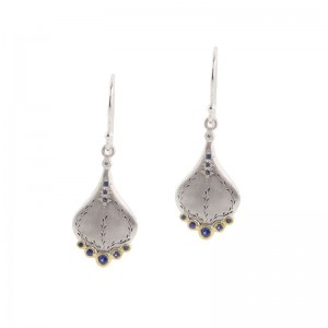 Silver Sapphire And Aquamarine Secret Garden Earrings